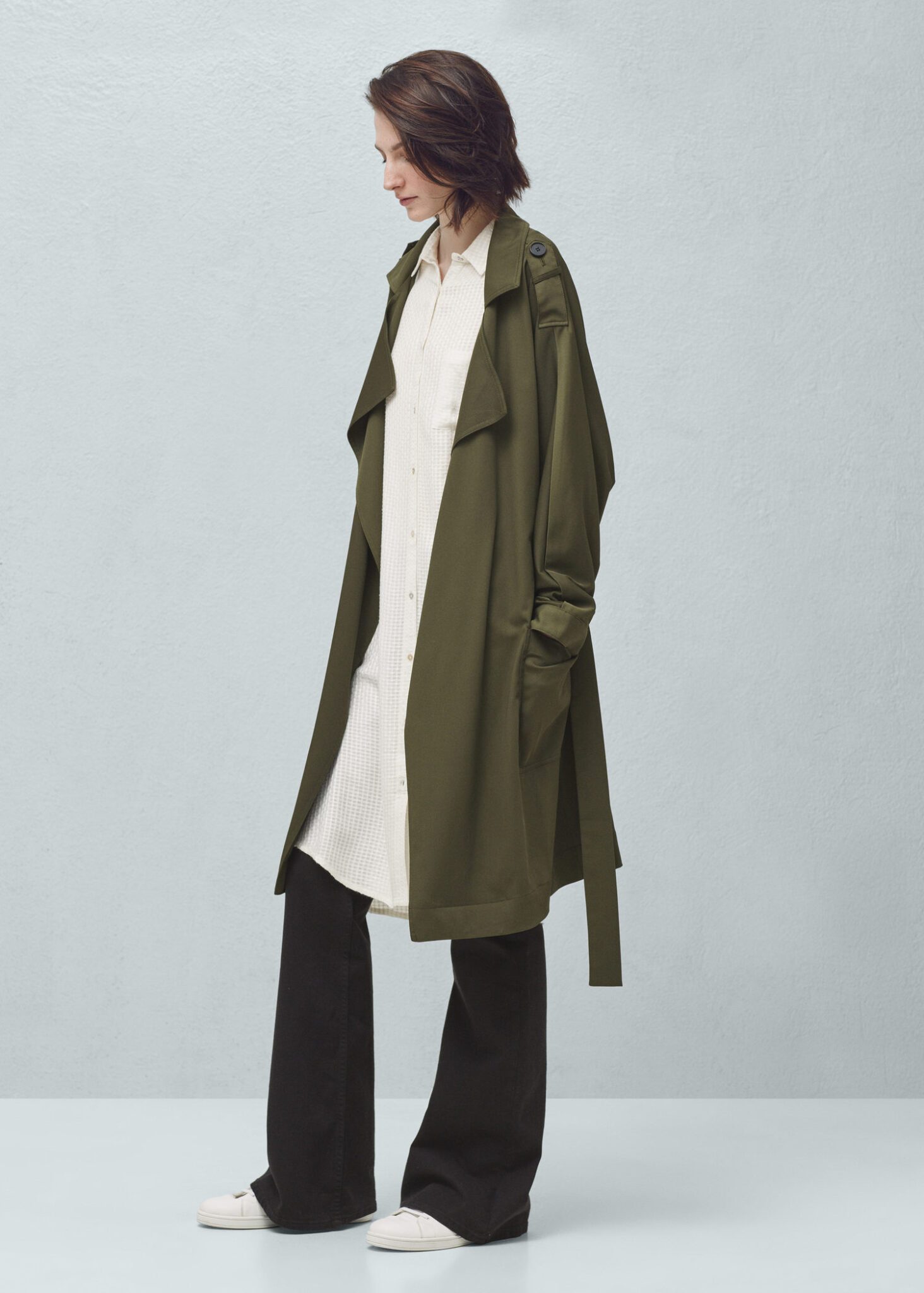 Long flowy trench coat online